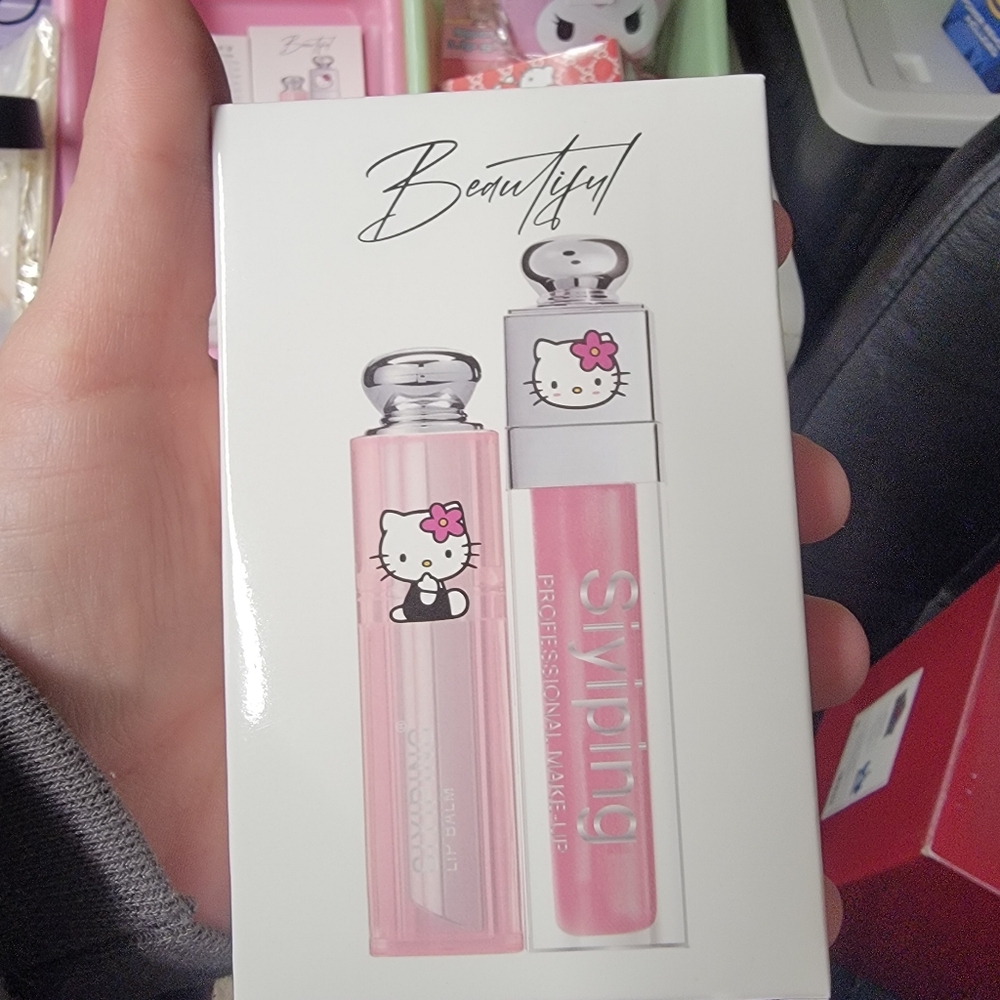 Hello Kitty Pink Lip Balm & Gloss Duo